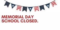 Memorial day School closed banner